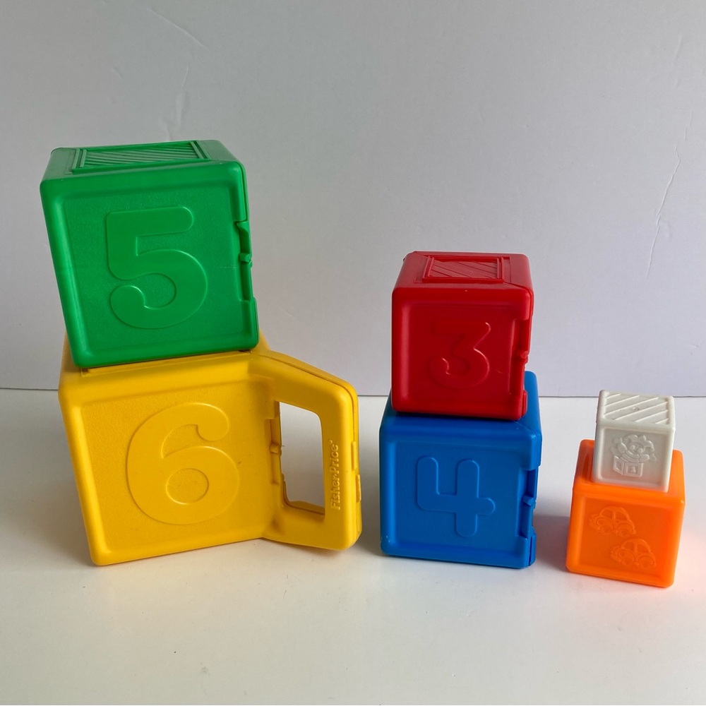 Vintage Fisher Price 2322 Counting Stacking Nesting Blocks 1 - 6 - Picture 2 of 9